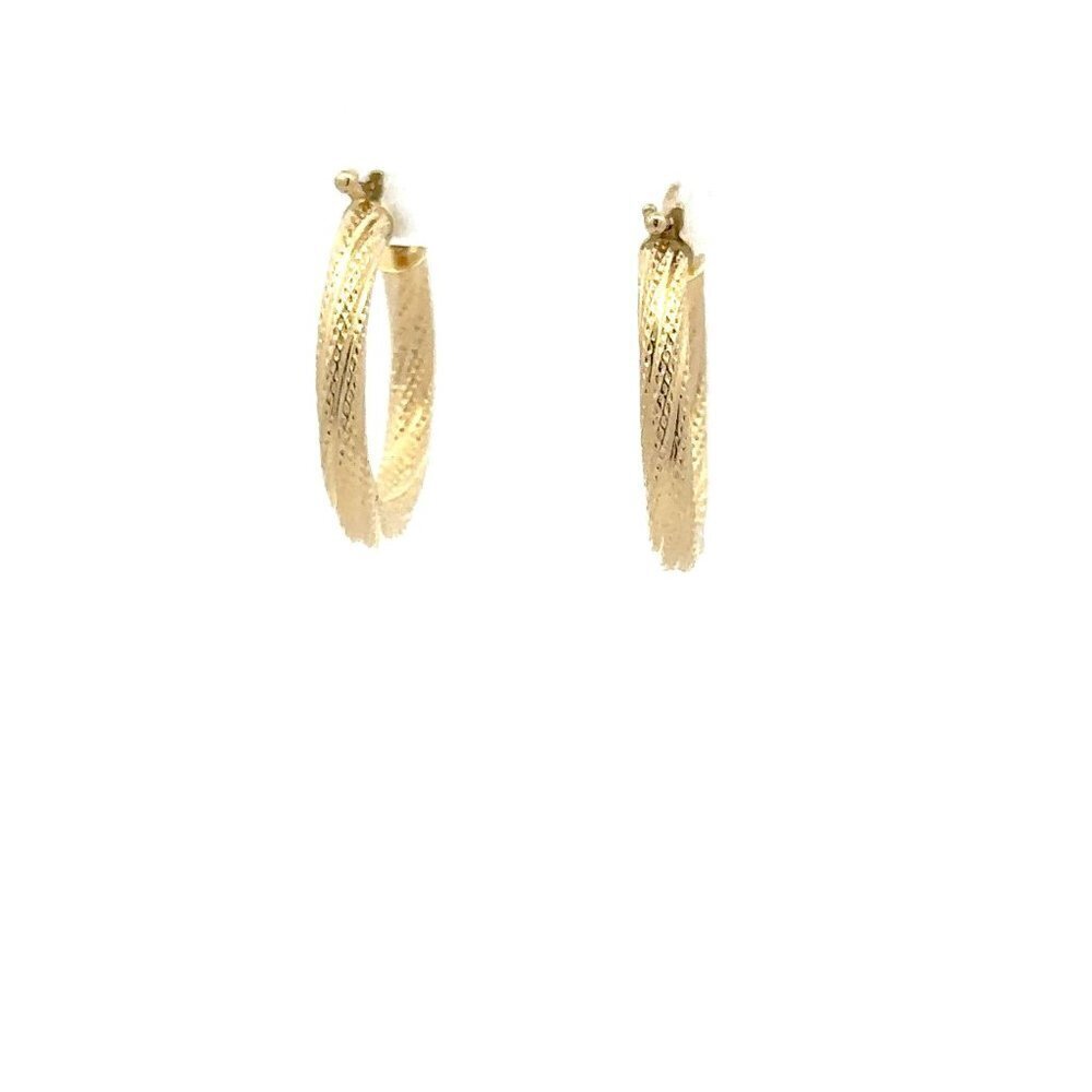 18K Yellow Gold Earrings Hoops 1.63 grams - Picture 4 of 8